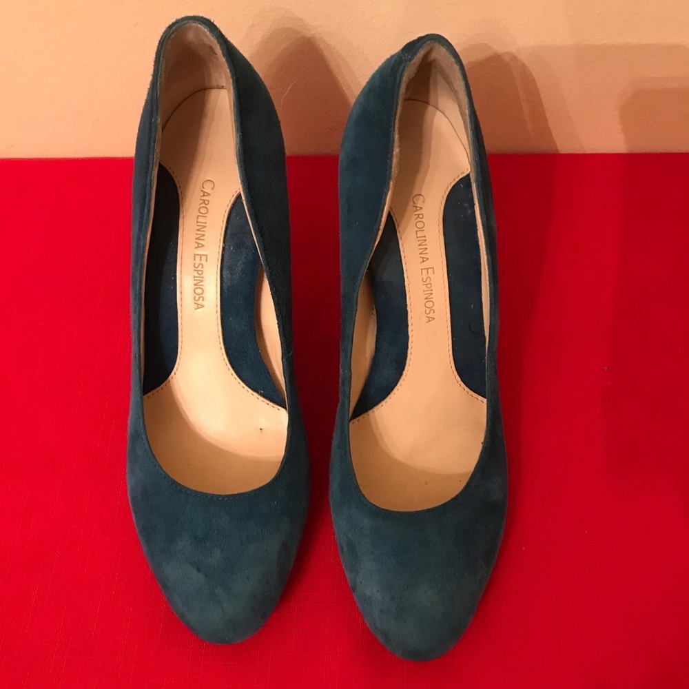 Carolinna Espinosa Blue Suede Pumps